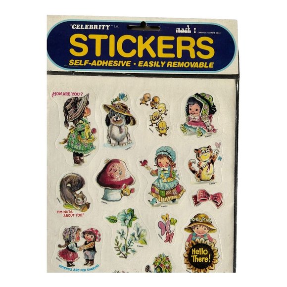 VTG Mark 1 Celebrity Stickers 1983 Old Fashioned Kids Dogs Mushroom Cats… - Picture 2 of 8